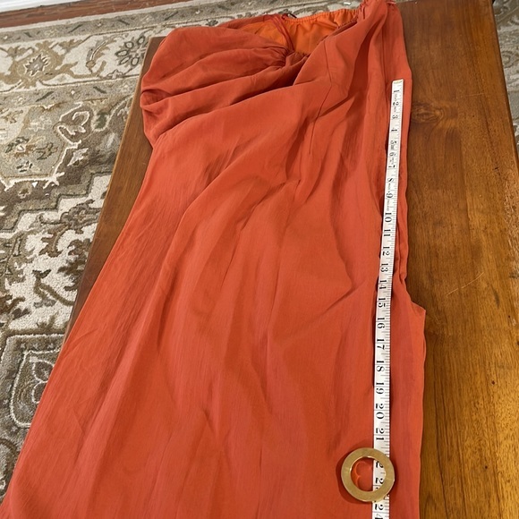 Find Me Plus 3XL rust jumpsuit, wide palazzo pant leg, halter v-neck top - Picture 13 of 14